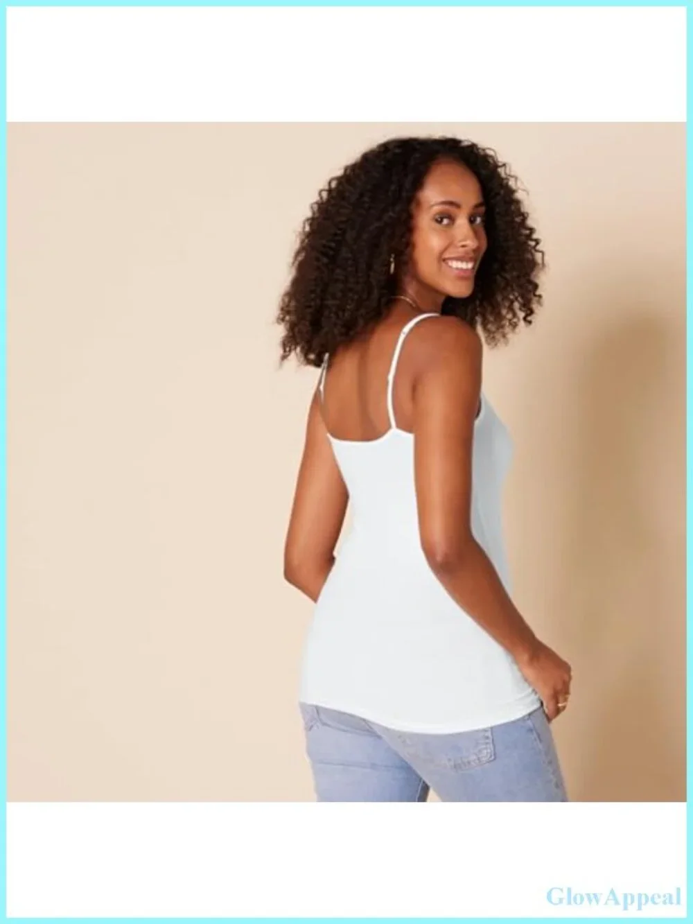 Slim-Fit Camisole Pack of 4 Scoop Neck Adjustable Straps Cotton Blend Stretch